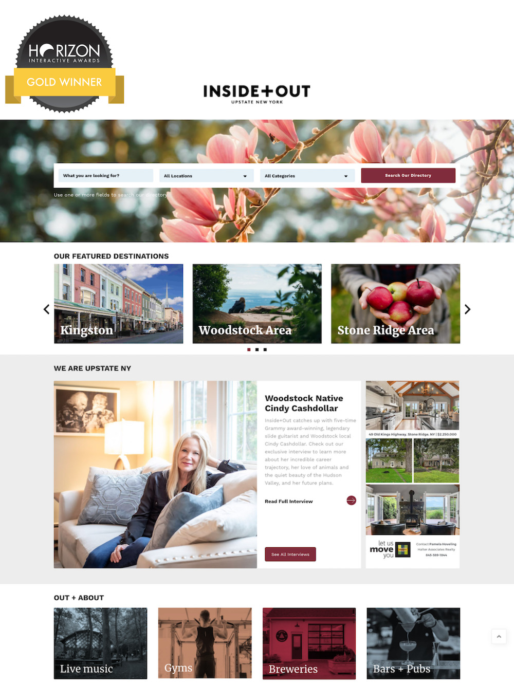 Inside+Out Upstate NY Wins Gold Website Award Travel and Tourism