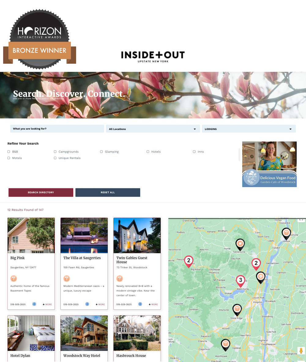 Inside+Out upstate NY Website Wins Two Horizon Interactive Awards