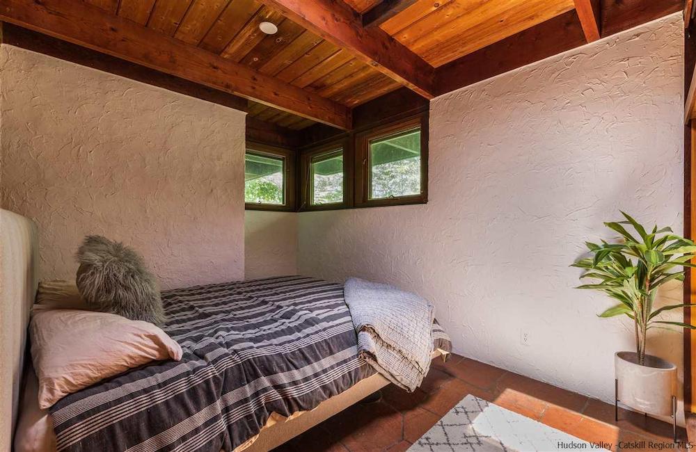 Mid-century home | bedroom with corner windows