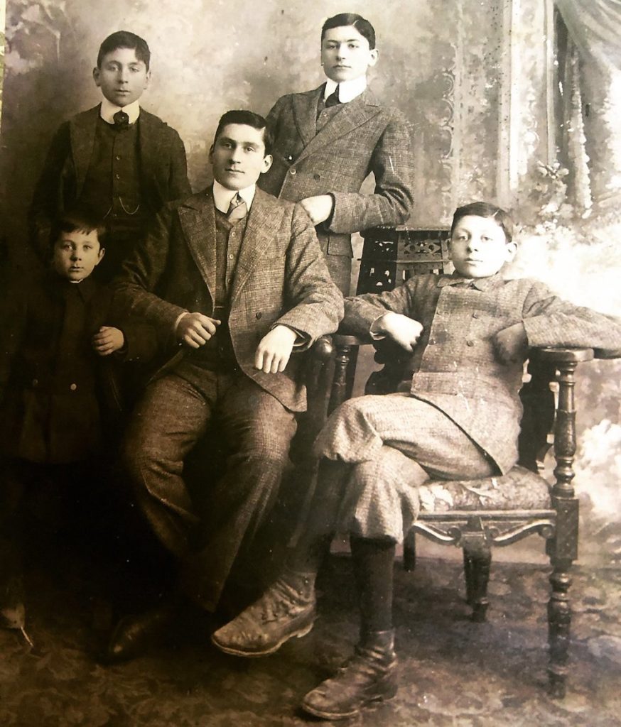 old sepia photo of the patriarchal side of chef's family