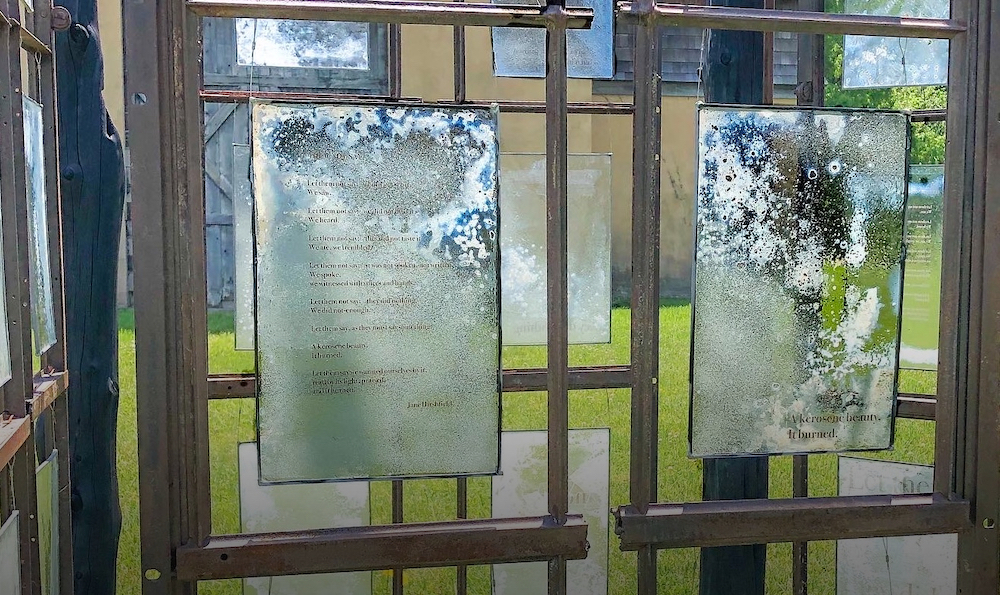 close up of the screens on one of the sculptures