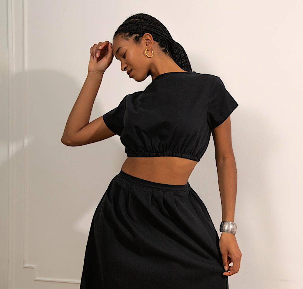 LOUP slate top and skirt