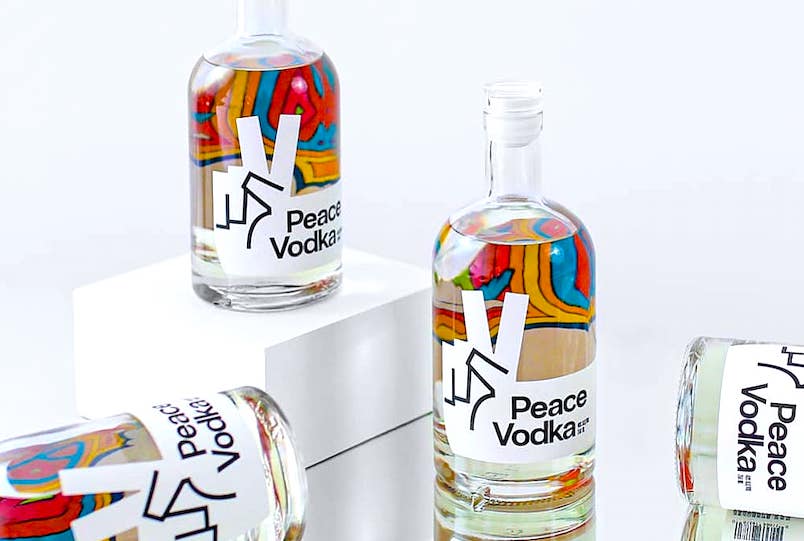 peace vodka bottles