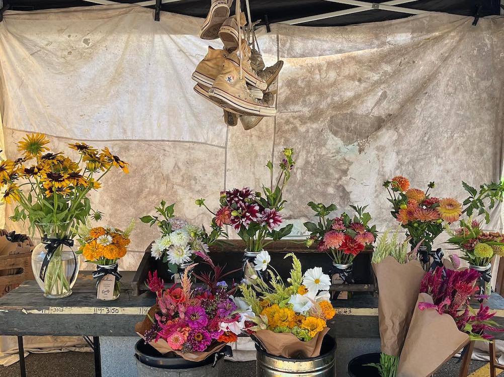 Flowers stand at Kingston Farmers Market