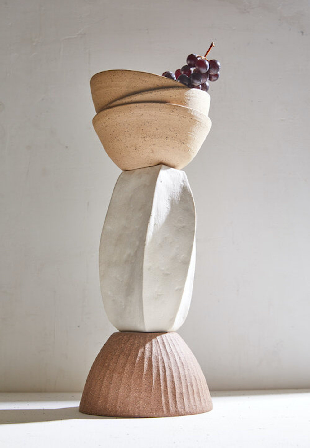 stacked pottery still life by katie searx