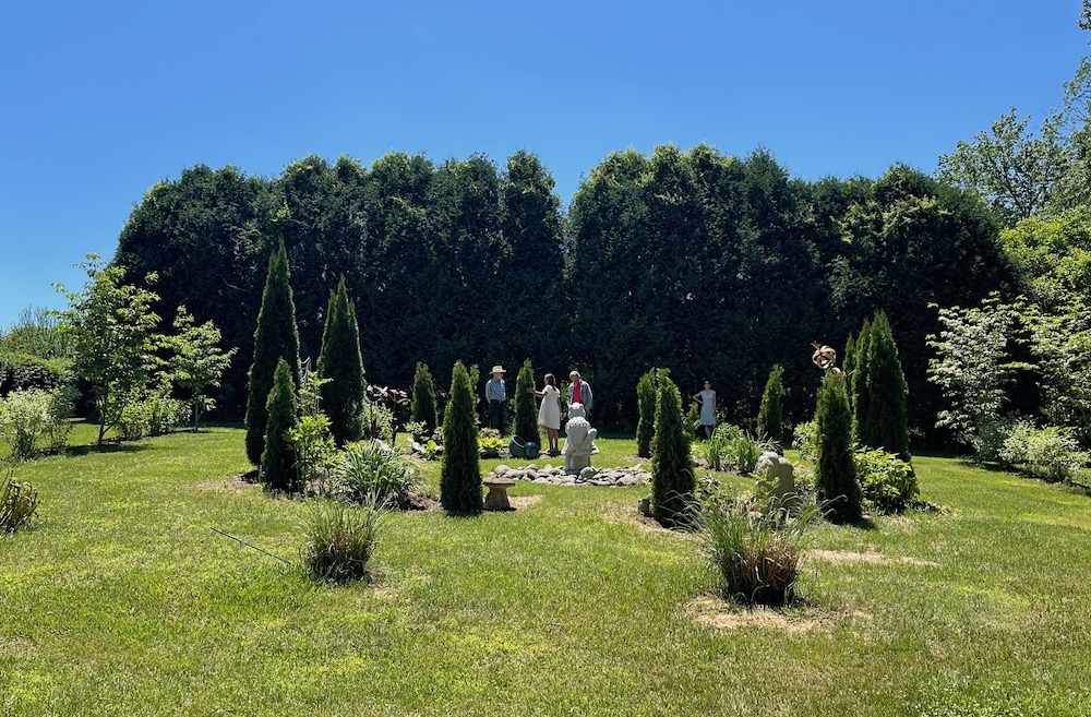 in the garden of landscaper Jim Dinsmore photo Terry Dagrosa