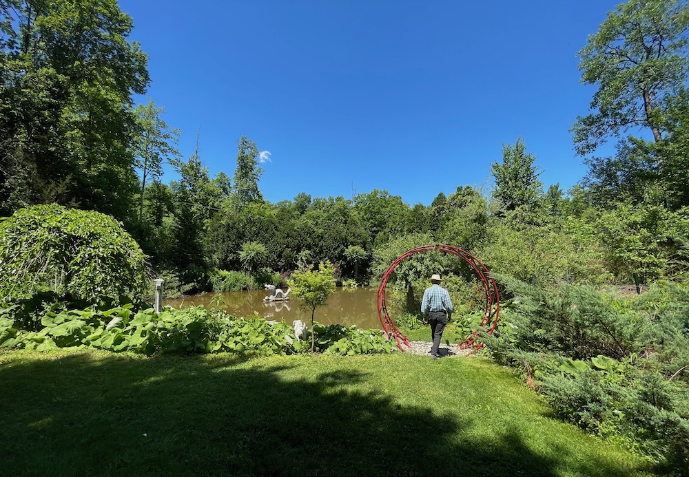 Jim Dinsmore Overlooking his Pond Garden photo Terry Dagrosa