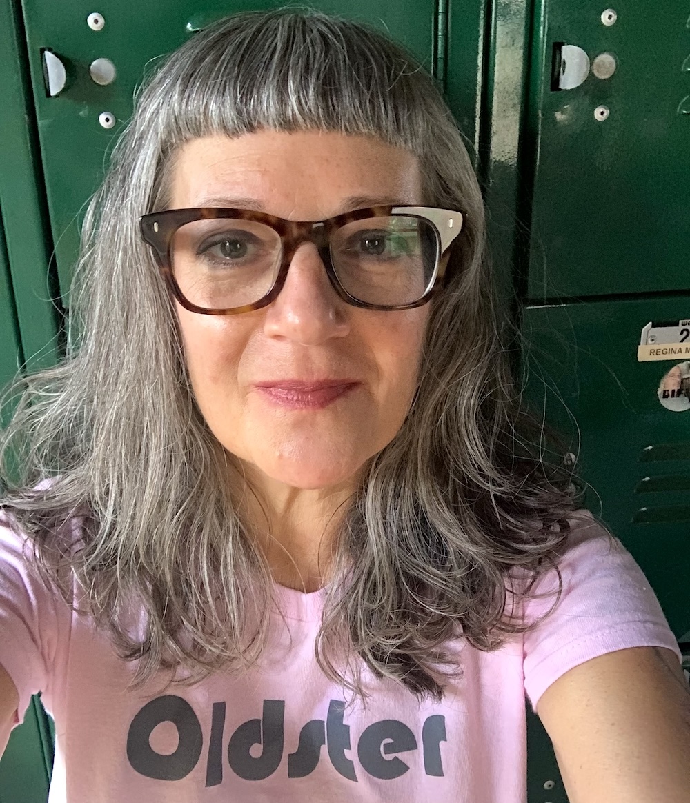 Sari with Oldster T-shirt on