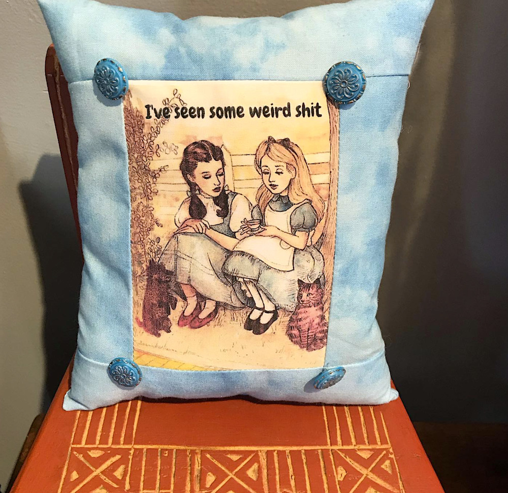 Alice in Wonderland on pillow