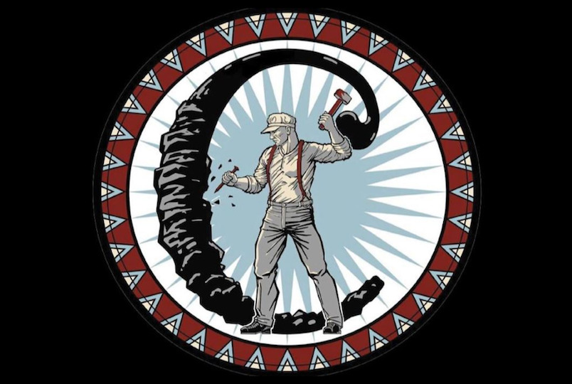 Czinkota Studios logo of a man chiseling at a rock shaped "C"