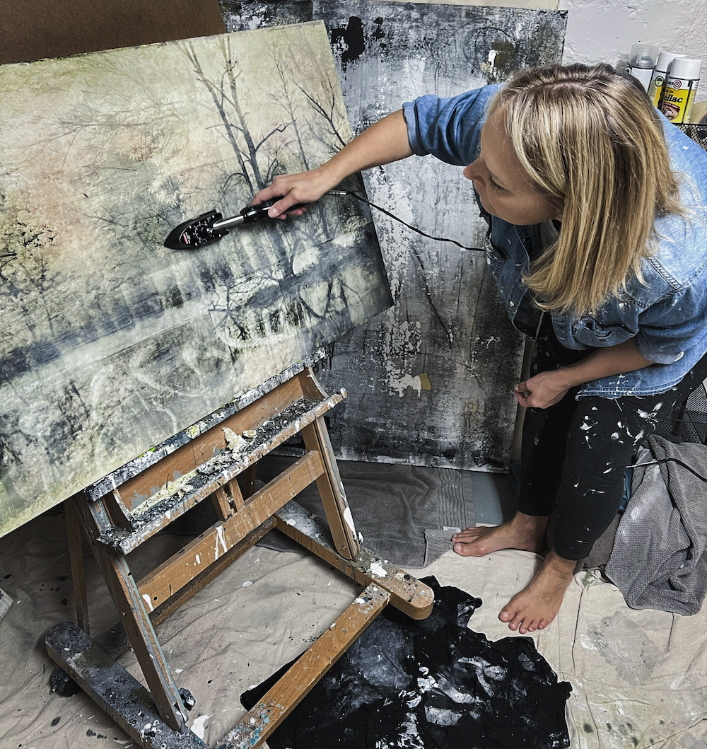 Helena Palazzi Hudson Valley Artist in studio
