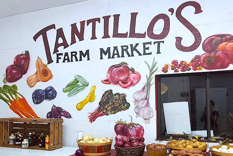 farmer's market wall & goods