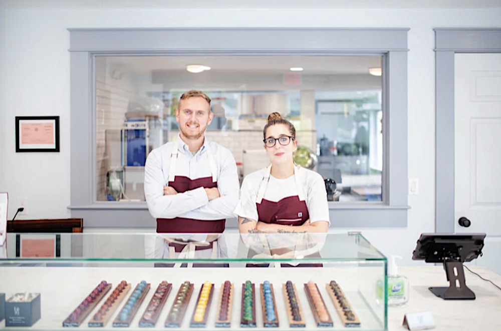 Chefs Emily Kellogg and Pierre Pouplard of EJ Bonbons