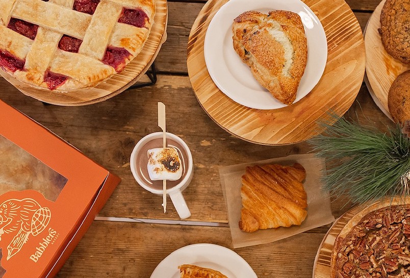 various pastries shot on a table from Babblers Bakery & Restaurant in Windham