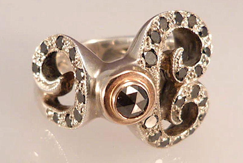 gold diamond ring by artisan Barbara klar