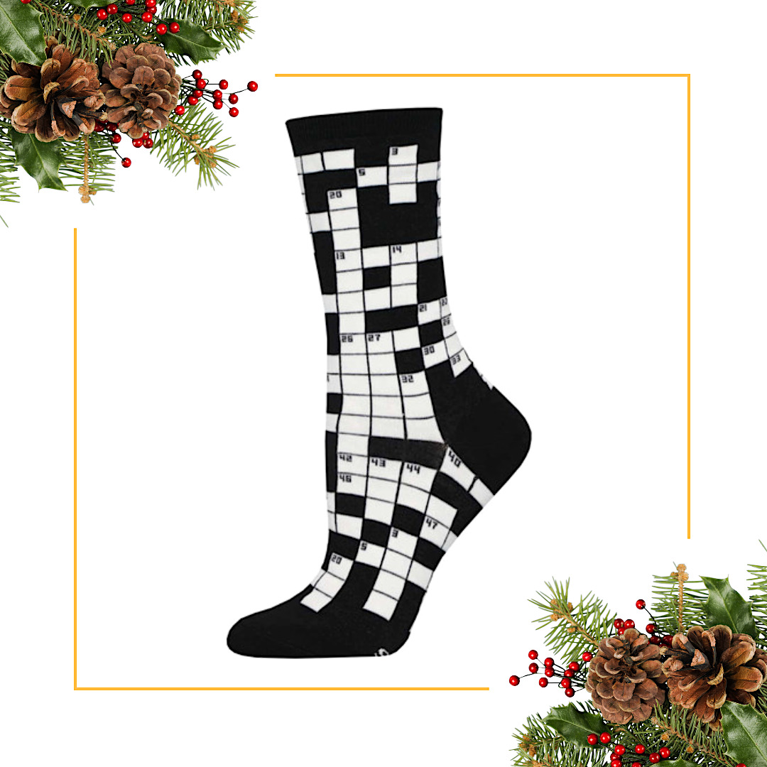 socks for crossword puzzle lovers available at Woodsock