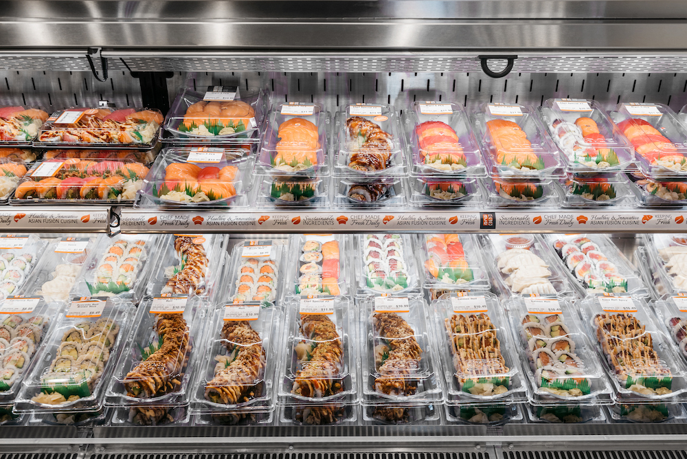 sunflower market sushi display 