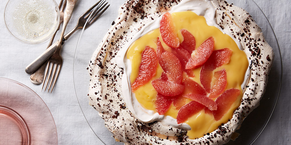 Grapefruit Pavlova styled by Food Stylist Liza Jernow in Kerhonkson, NY