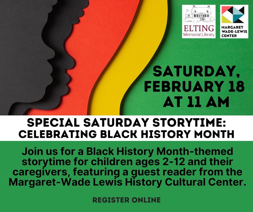 Special Story Time in Honor of Black History Month poster at Dr. Margaret Wade-Lewis Center in New Paltz