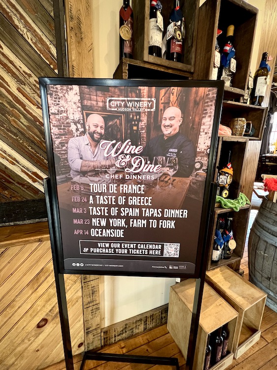 City Winery Hudson Valley Food and Wine Dinners