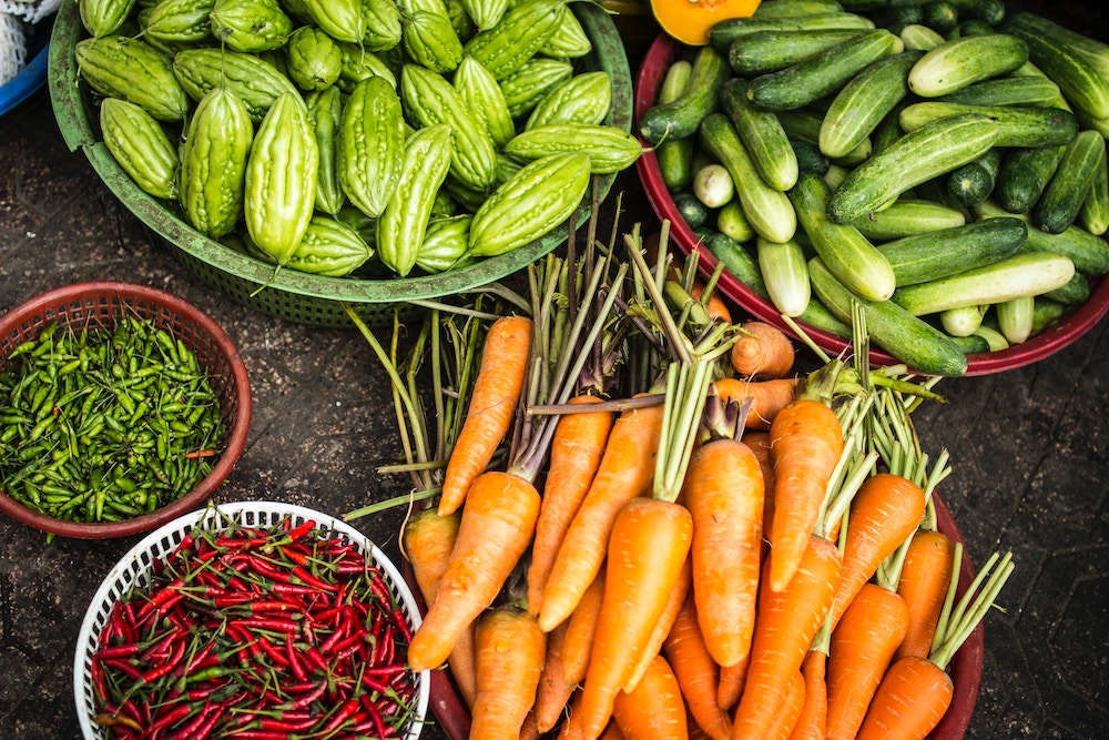 bunch of veggies for Community Building Through Volunteers blog by Jenny Wonderling and Inside+Out Upstate NY in the Hudson Valley