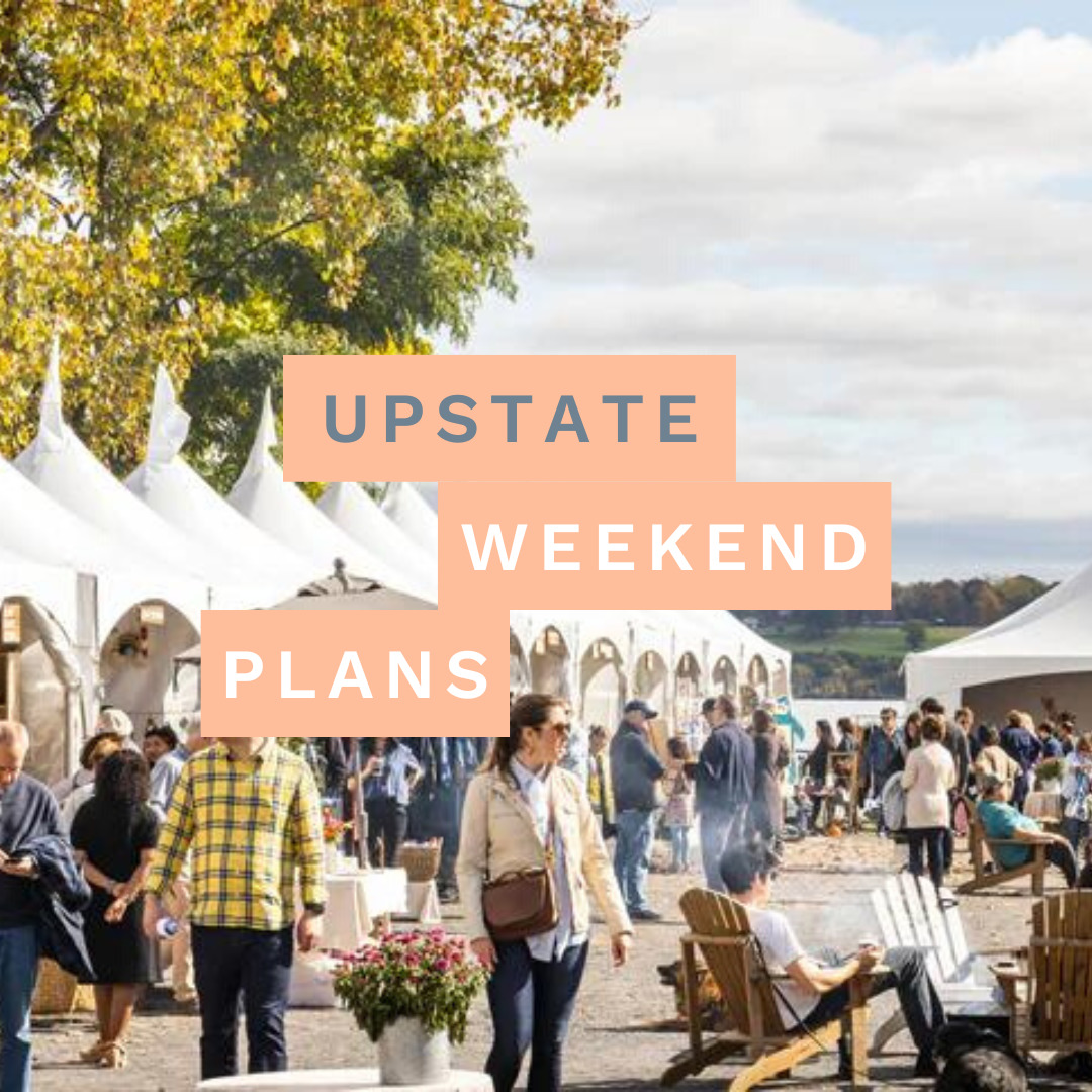 FIELD + SUPPLY MARKET with the "Upstate Weekend Plans" text written across the photo for the Hudson Valley, NY.