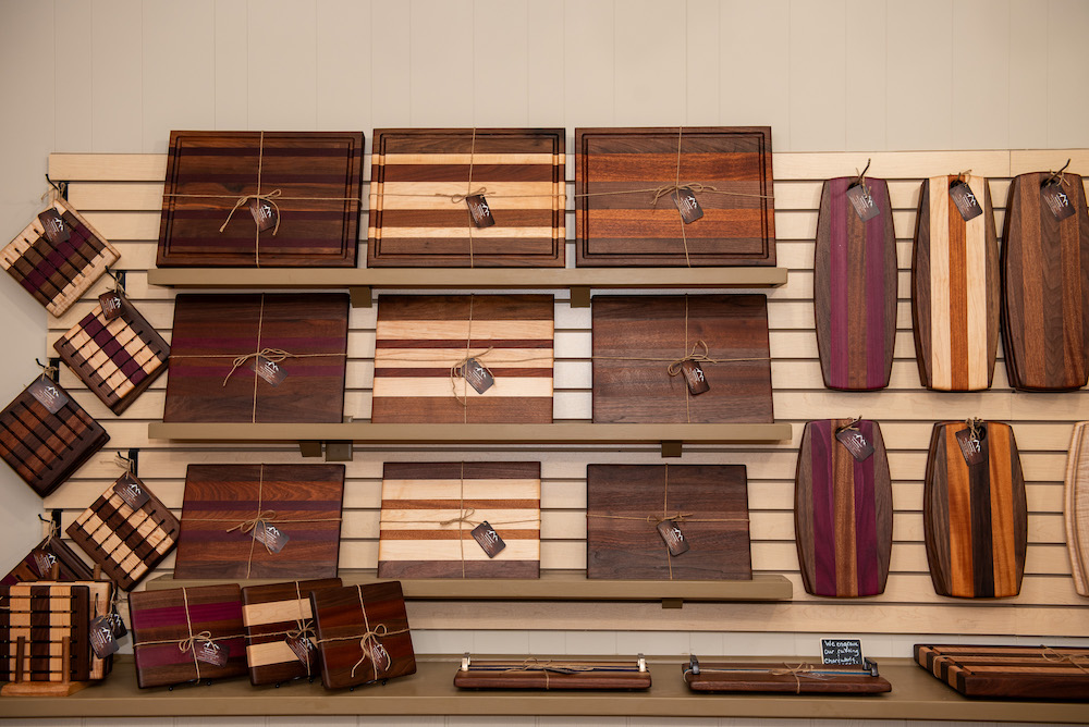 Cutting boards at Catskill Mountain Woodworking in Catskill NY