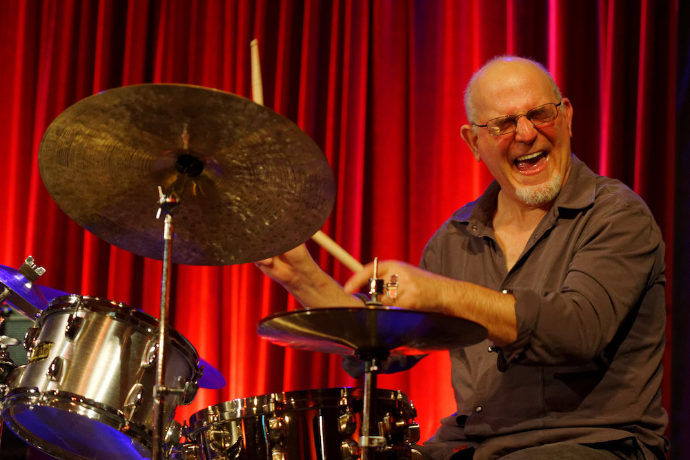 Harvey Sorgen playing the drums live at a show