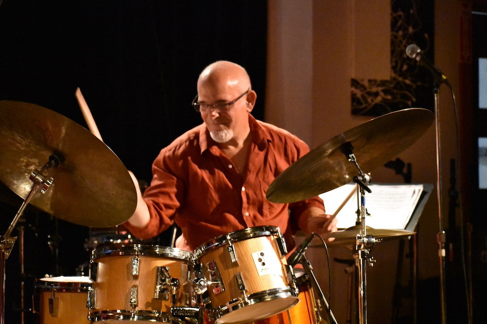 Harvey Sorgen playing the drums live at a show